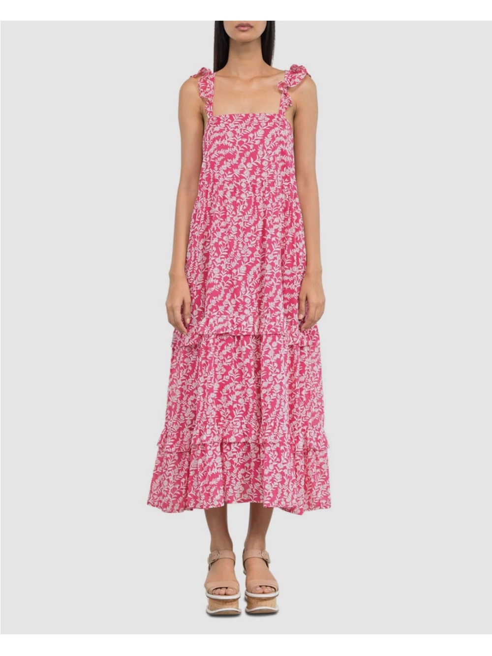 Banjanan Penelope Dress Sleeveless Pink Tiered Maxi Dress - Picture 5 of 9
